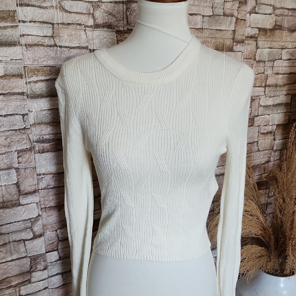 Forever 21 Cream Cable Knit Sweater